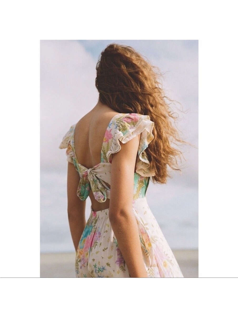 New SPELL Lei Lei Frill Gown - Cream Floral sz XL - Picture 2 of 15
